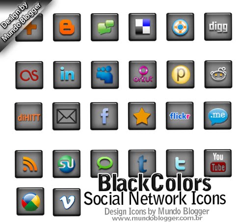 Pacote de Icones para Redes Sociais by Mundo Blogger