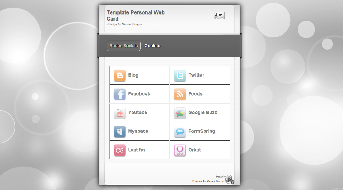 Template Personal Web Card