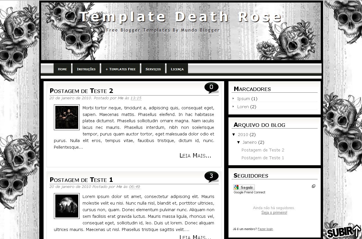Template Death Rose – 2 Colunas